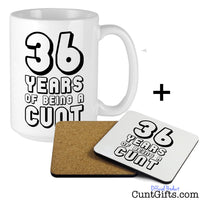 Any Years of Being a Cunt - Black Personalised Birthday Mug and Coaster