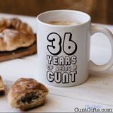 Any Years of Being a Cunt - Mug with coffee and pastries