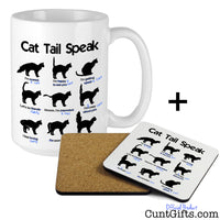 Cat Tail Speak Cunt - Mug and Drinks Coaster
