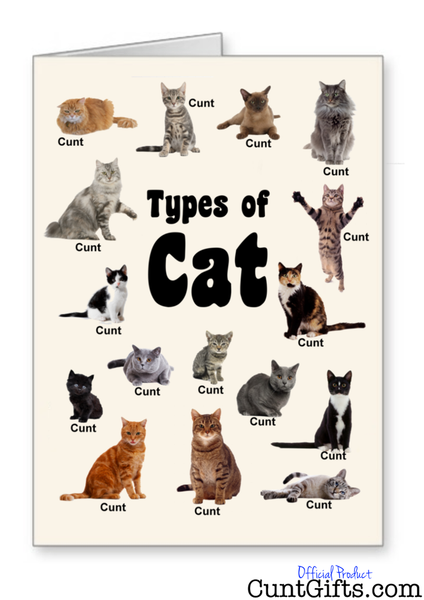"Cats are Cunts" - Card