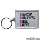Charisma Uniqueness Nerve and Talent - Keyring Purple