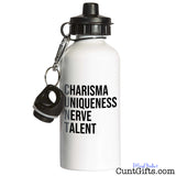 Charisma Uniqueness Nerve and Talent - Water Bottle - Grey