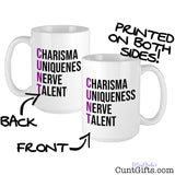 Charisma Uniqueness Nerve and Talent Purple - Mug printed both sides