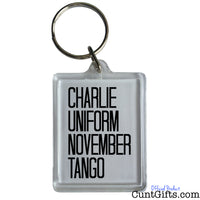 Charlie Uniform November Tango - Keyring