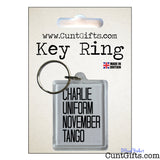Charlie Uniform November Tango - Keyring in Packaging