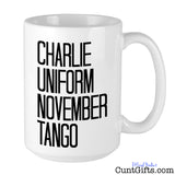 Charlie Uniform November Tango - Mug Black