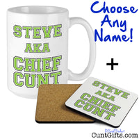 Chief Cunt - Personalised Mug and Drinks Coaster