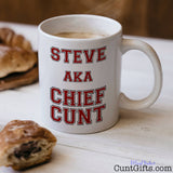 Chief Cunt - Personalised Mug with coffee and pastries