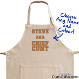 Chief Cunt Apron Personalised - Close up