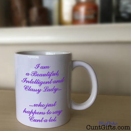Classy Lady Who Says Cunt - Mug on shelf