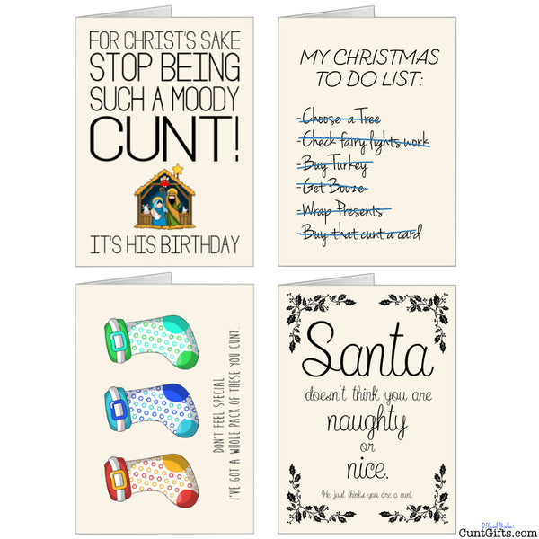 Cunt Christmas Card 4-Pack - Type B