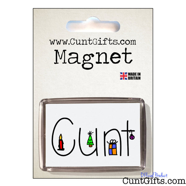 Cunt Christmas Magnet in Packaging