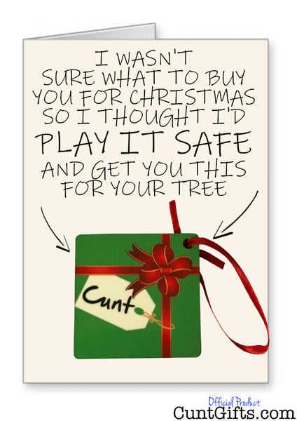 Cunt Christmas Present Tree Bauble Decoration and Card Combo
