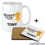 Cunt of the Year - Personalised Mug and drink coaster