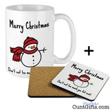 Don't Eat Too Much You Fat Cunt - Christmas Mug and Coaster