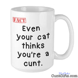Even Your Cat  Thinks You're a Cunt -  Mug