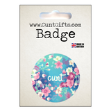 "Flower Cunt" - Badge in packaging