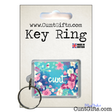 Flower Cunt Keyring in Packaging
