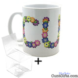 Flowery Cunt Mug with clear gift box 