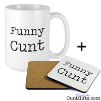 Funny Cunt Mug and Drinks Coaster