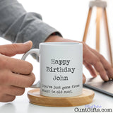 Happy Birthday ANY NAME Old Cunt - Mug by laptop