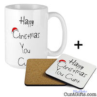 Happy Christmas You Cunt - Mug and Drinks Coaster