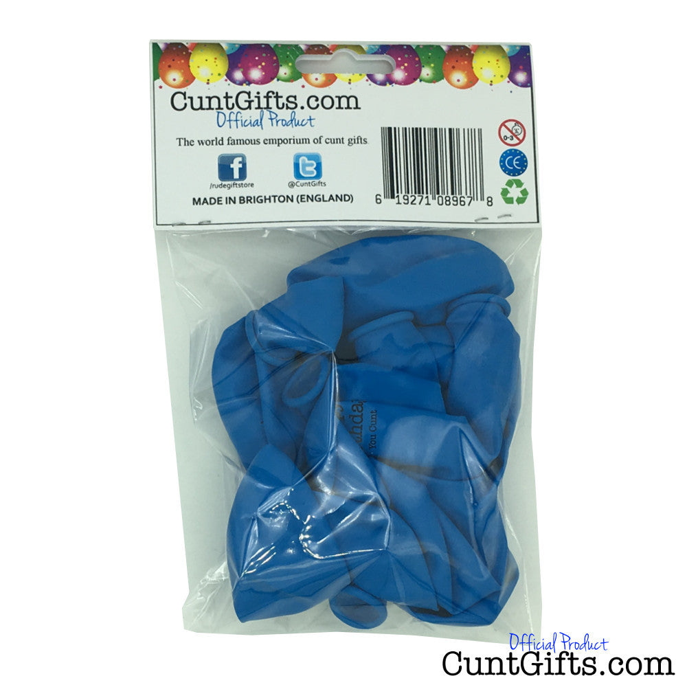 10 Happy Birthday You Cunt Balloons Packaging Blue Back