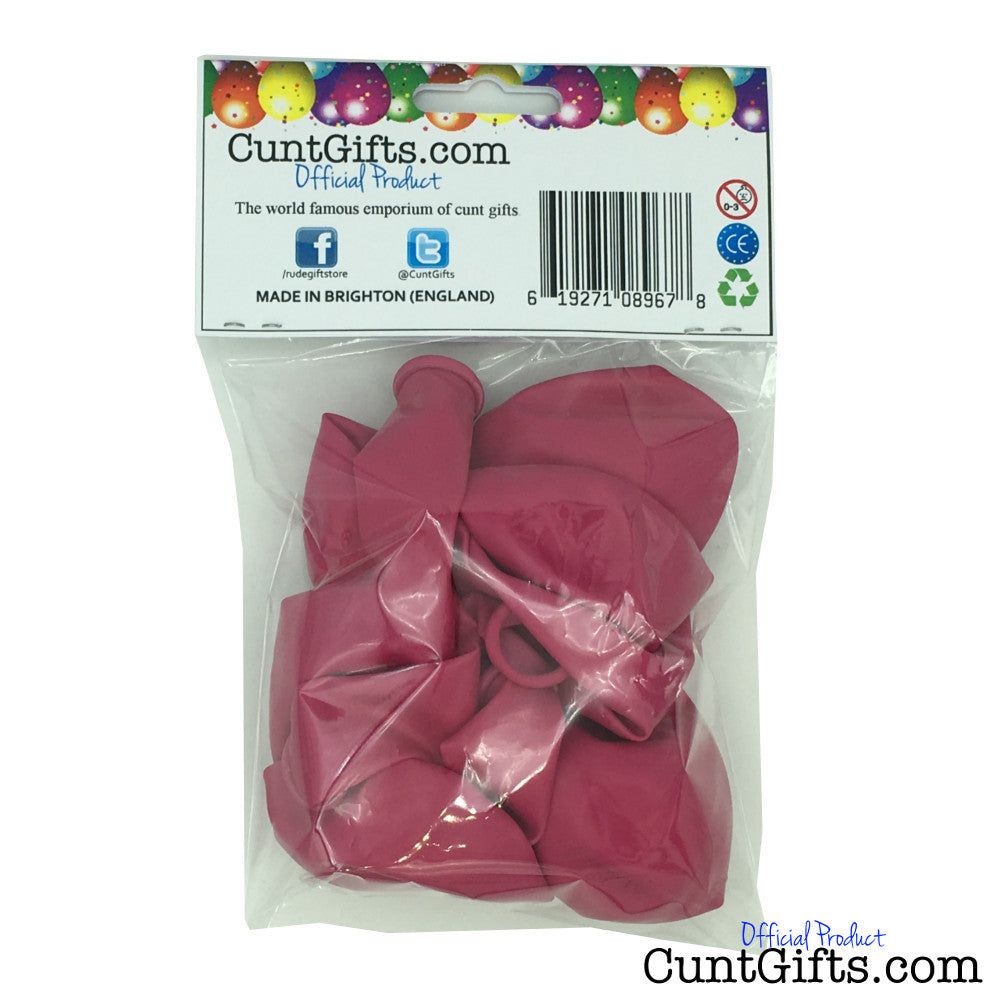 Happy Birthday You Cunt 10 Balloon Packaging Pink Back