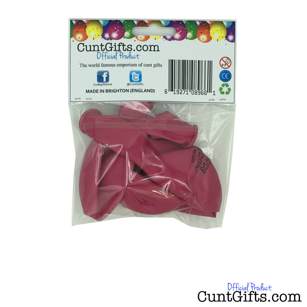 5 Happy Birthday You Cunt Balloon Packaging Pink Back