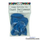 10 Happy Birthday You Cunt Balloons Packaging Blue Front