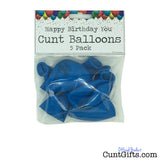 5 Happy Birthday You Cunt Balloons Packaging Blue Front