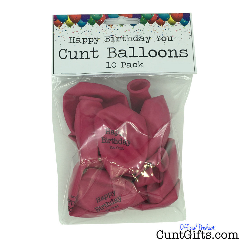 Happy Birthday You Cunt Balloons in Pink