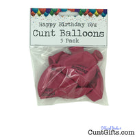Happy Birthday You Cunt 5 Balloon Packaging Pink