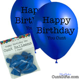 5 Happy Birthday You Cunt Balloons and Packaging Blue
