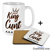 King Cunt Personalised Mug and Drinks Coaster