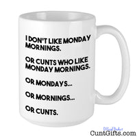 Monday mornings and cunts - Mug