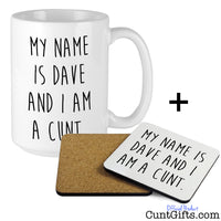 My name is - Personalised Cunt Mug and Coaster