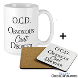 OCD Obnoxious Cunt Disorder - Mug and Drinks Coaster