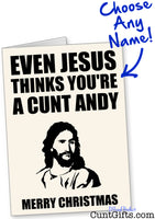 Personalised Jesus thinks you're a cunt - Christmas Card