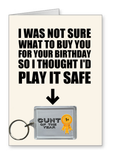 Play It Safe - Cunt of the year Birthday Card and Keyring Combo