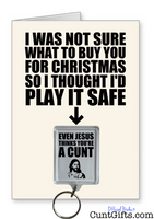 Play it safe - Jesus Think's Your a Cunt - Christmas Card