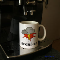 ThunderCunt Mug on Coffee Machine
