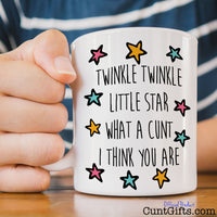 Twinkle Twinkle Little Cunt - Mug with stripy t shirt
