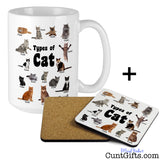 Types of Cats Cunt - Mug and Drinks Coaster