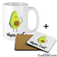 Vegan Cunt - Mug and Drinks Coaster - Avocado