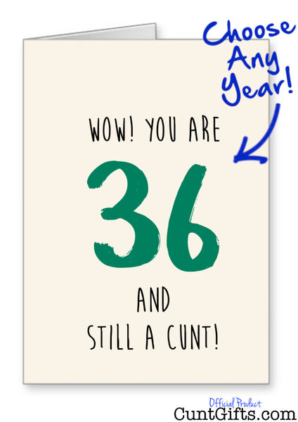 Wow You are ANY AGE and still a Cunt - Personalised Birthday Card