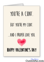 You're a cunt and I proper love you - Valentines Card