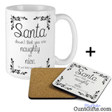 You are not naughty or nice you're a cunt - Christmas Mug and Drinks Coaster