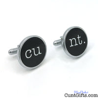 Cunt Cufflinks - Black Round CU NT