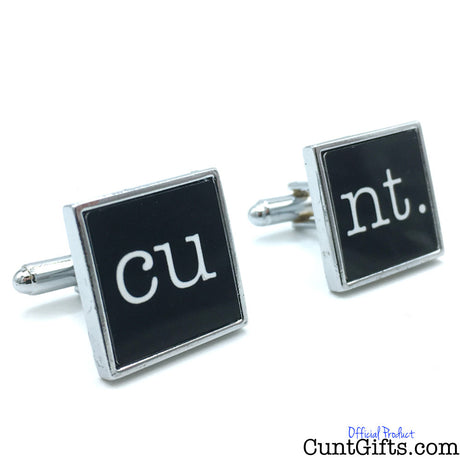 Cunt Cufflinks - Black Square CU NT